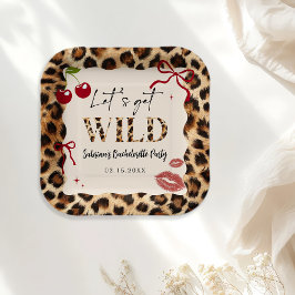 Leopard Cheetah Bachelorette Party Paper Plates ペーパープレート