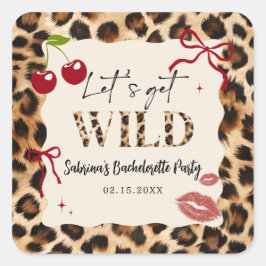 Leopard Cheetah Bachelorette Party Sticker スクエアシール