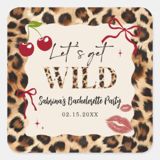 Leopard Cheetah Bachelorette Party Sticker スクエアシール