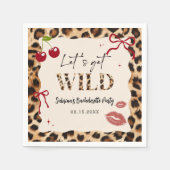 Leopard Cheetah Bachelorette Weekend Party Napkins スタンダードカクテルナプキン (正面)