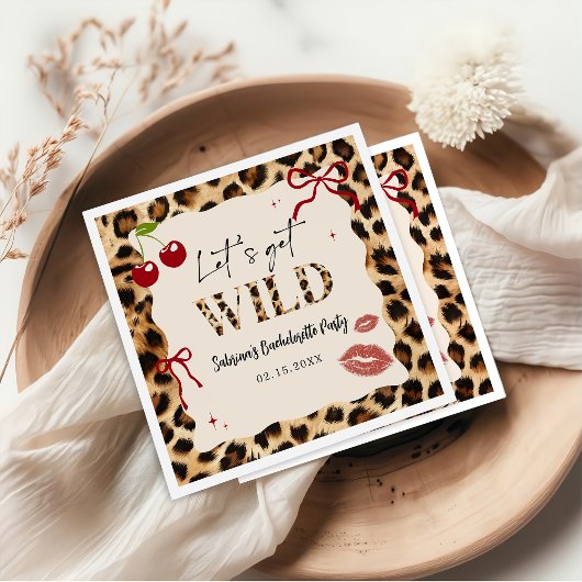 Leopard Cheetah Bachelorette Weekend Party Napkins スタンダードカクテルナプキン