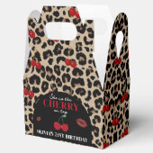 Leopard Cheetah Cherry Birthday Favor Box フェイバーボックス (オープン)