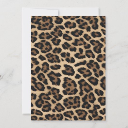 Leopard Cheetah Coquette Cherry Birthday 招待状 (裏面)