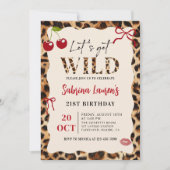 Leopard Cheetah Let’s Get Wild Birthday Invitation 招待状 (正面)