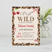 Leopard Cheetah Let’s Get Wild Birthday Invitation 招待状 (スタンド正面)