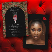 Leopard Cheetah Print Cherry Bachelorette Photo 招待状