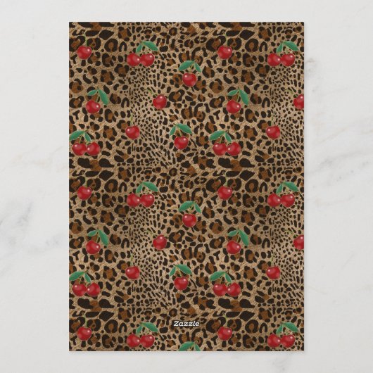 Leopard Cheetah Print Cherry Cocktail Bachelorette 招待状 (裏面)