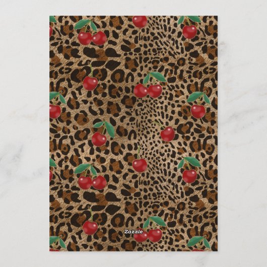 Leopard Cheetah Print Cherry On Top Bridal Shower 招待状 (裏面)
