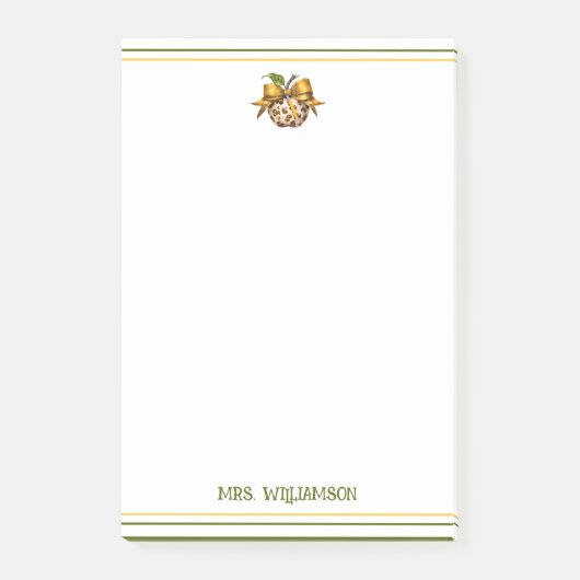 Leopard Cheetah Print Teacher's Apple ポストイット (正面)