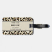 Leopard Cheetah Print With Black Faux Foil And Nam ラゲッジタグ (裏面横)