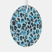 Leopard Cheetah Skin：水彩ヴィンテージ絞り染め ガラスオーナメント (正面右)