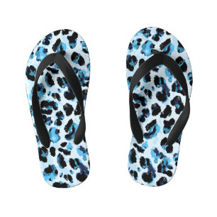 Leopard Cheetah Skin:水彩ヴィンテージ絞り染め キッズビーチサンダル