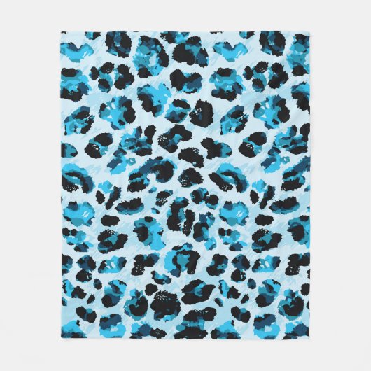 Leopard Cheetah Skin:水彩ヴィンテージ絞り染め フリースブランケット (正面)