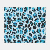 Leopard Cheetah Skin:水彩ヴィンテージ絞り染め フリースブランケット (正面(横))