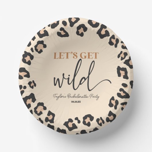Leopard Cheetah Wild Bachelorette Weekend Party ペーパーボウル (正面)