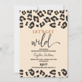 Leopard Cheetah Wild Bachelorette Weekend Party 招待状 (正面)