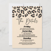 Leopard Cheetah Wild Bachelorette Weekend Party 招待状 (裏面)