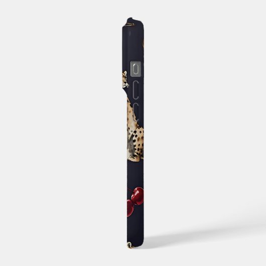 Leopard Cherry Phone Case iPhoneケース (左側面)