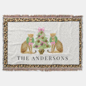 Leopard Christmas スローブランケット (正面)
