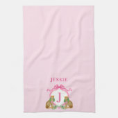 Leopard Christmas Crest Monogram With Name キッチンタオル (縦)