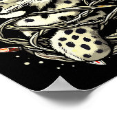 Leopard Christmas Santa Hat Christmas Lights Women ポスター (角)