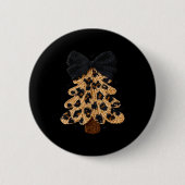 Leopard Christmas Tree,christmas Coquette Bow Yarn 缶バッジ (正面)