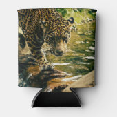Leopard Crossing a Streamの写真 缶クーラー (正面)