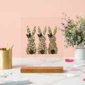 Leopard Cute Bunny Bow Funny Christian Easter Day  アクリルサイン (ウェディング)