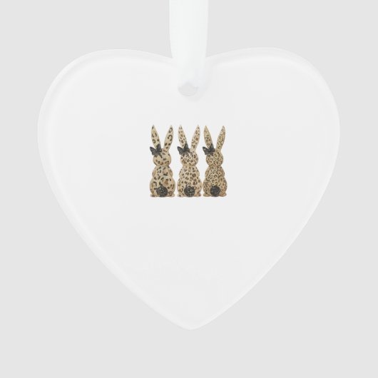 Leopard Cute Bunny Bow Funny Christian Easter Day  オーナメント (正面)