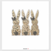 Leopard Cute Bunny Bow Funny Christian Easter Day  シール (シート)