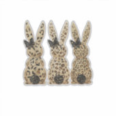 Leopard Cute Bunny Bow Funny Christian Easter Day  シール (正面)