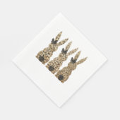 Leopard Cute Bunny Bow Funny Christian Easter Day  スタンダードランチョンナプキン (角)