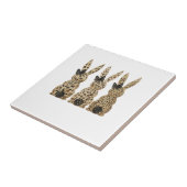 Leopard Cute Bunny Bow Funny Christian Easter Day  タイル (側面)