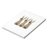 Leopard Cute Bunny Bow Funny Christian Easter Day  ノートパッド (回転)