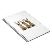 Leopard Cute Bunny Bow Funny Christian Easter Day  ノートブック (右側)