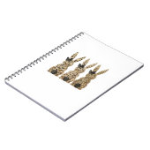 Leopard Cute Bunny Bow Funny Christian Easter Day  ノートブック (左側)