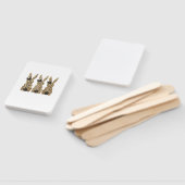 Leopard Cute Bunny Bow Funny Christian Easter Day  ハンドファン (組立なし)