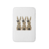 Leopard Cute Bunny Bow Funny Christian Easter Day  バスマット (正面縦)