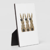 Leopard Cute Bunny Bow Funny Christian Easter Day  フォトプラーク (側面)