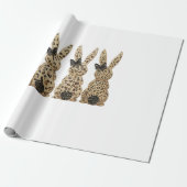 Leopard Cute Bunny Bow Funny Christian Easter Day  ラッピングペーパー (アンロールド)