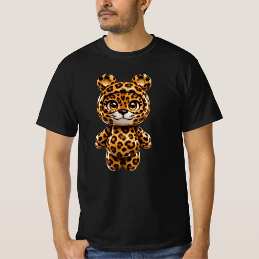 Leopard Cute Kawaii Toy Animal Design Tシャツ (正面)