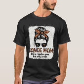 Leopard Dance Mom Cute Messy Bun Dancing Mothers D Tシャツ (正面)