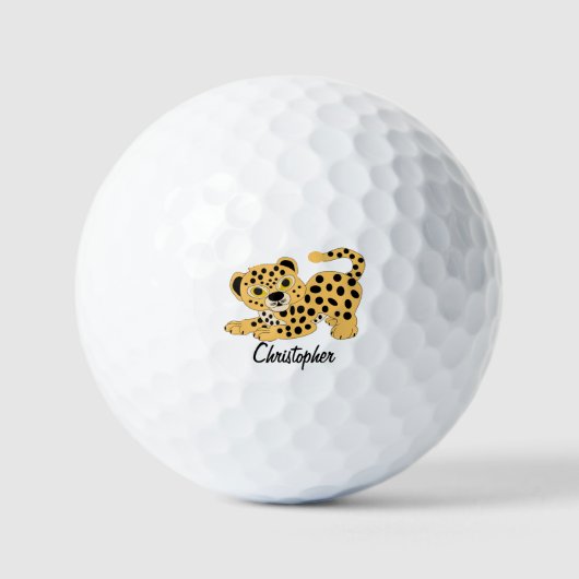 Leopard Design Personalised ゴルフボール (正面)