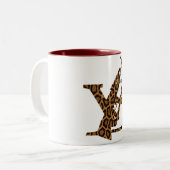 Leopard Design Shirt luxury Designer logo unique ツートーンマグカップ (正面左)