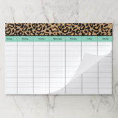 Leopard Desk Office Scheduleプランナー ペーパーパッド (折り畳み)