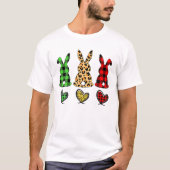 Leopard Easter Bunny Rabbit Trio Cute Easter Day 1 Tシャツ (正面)