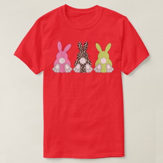 Leopard Easter Bunny Rabbit Trio Cute Easter Day  Tシャツ (デザイン正面)