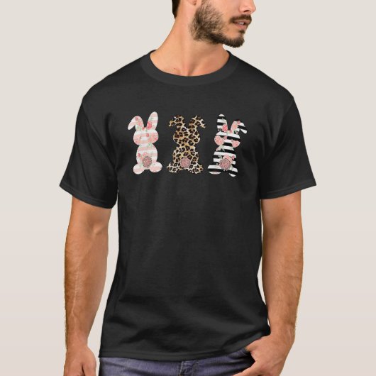 Leopard Easter Bunny Rabbit Trio Cute Easter Tシャツ (正面)