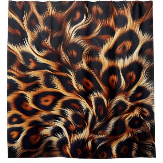 Leopard Edge:シャワーにしゃれているエキゾチックを追加 シャワーカーテン (正面)