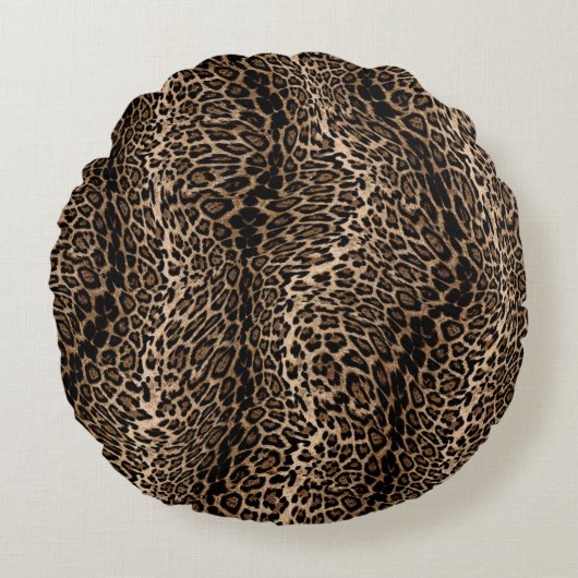 Leopard Elegant print Cushion Set ラウンドクッション (正面)